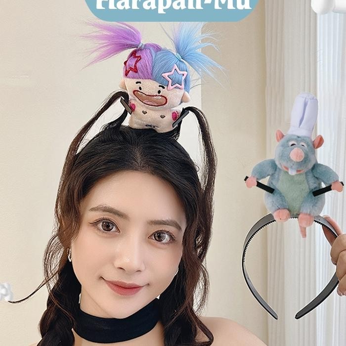 Bando Ratatouille Jepit Poni Bando Headband Bando Tikus Ratatouille Bando Viral Lucu