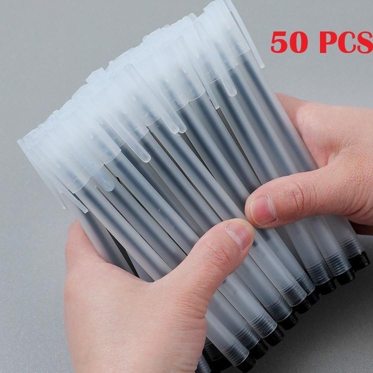 

Pn06 Set 50 Pcs Pulpen Gel Hitam 0.5Mm Pulpen Runcing Transparan Cangkang Buram Alat Tulis Kantor Dan Sekolah