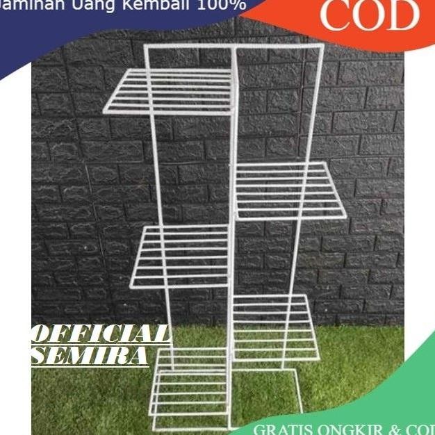 Stok Sj Tinggi 1 Meter/Standing Pot Besi Dudukan 5 Ram Kotak/Standing Pot Elegan/Rak Bunga Besi/Stan