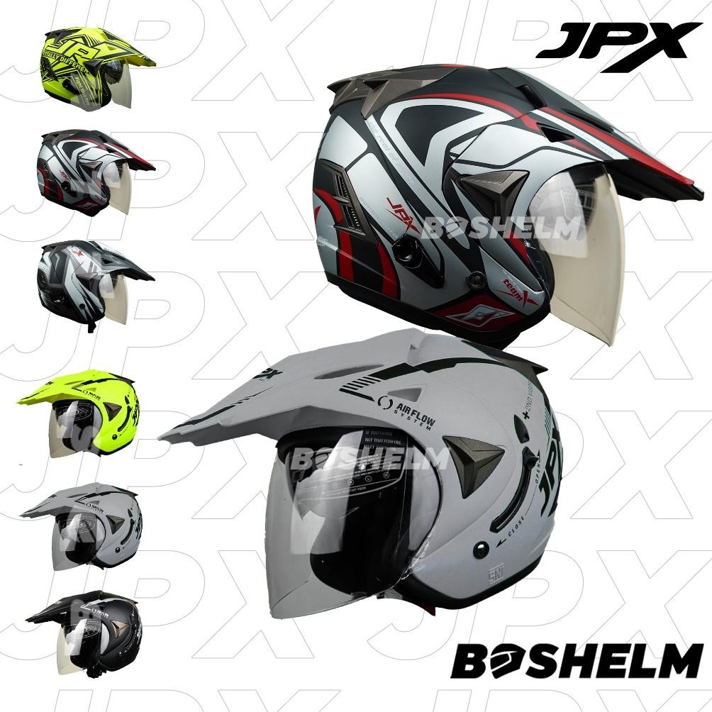 Terlaris Boshelm Helm Jpx Supermoto Helm Cross Half Face Sni