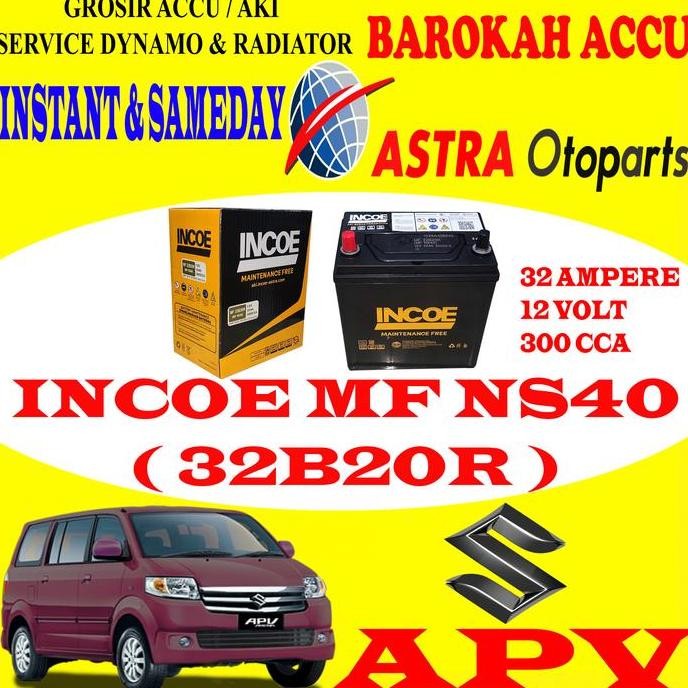 Promo Aki Mobil Suzuki APV INCOE NS40 / 32B20R 32Ah | Aki Kering MF Incoe Original