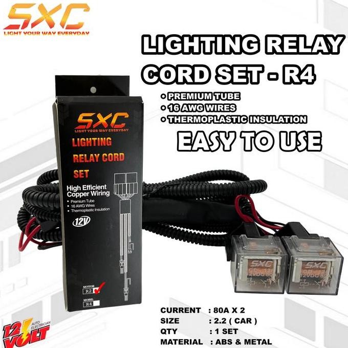 kabel relay set lampu tembak led laser 2 warna 2 relay motor mobil premium terlaris