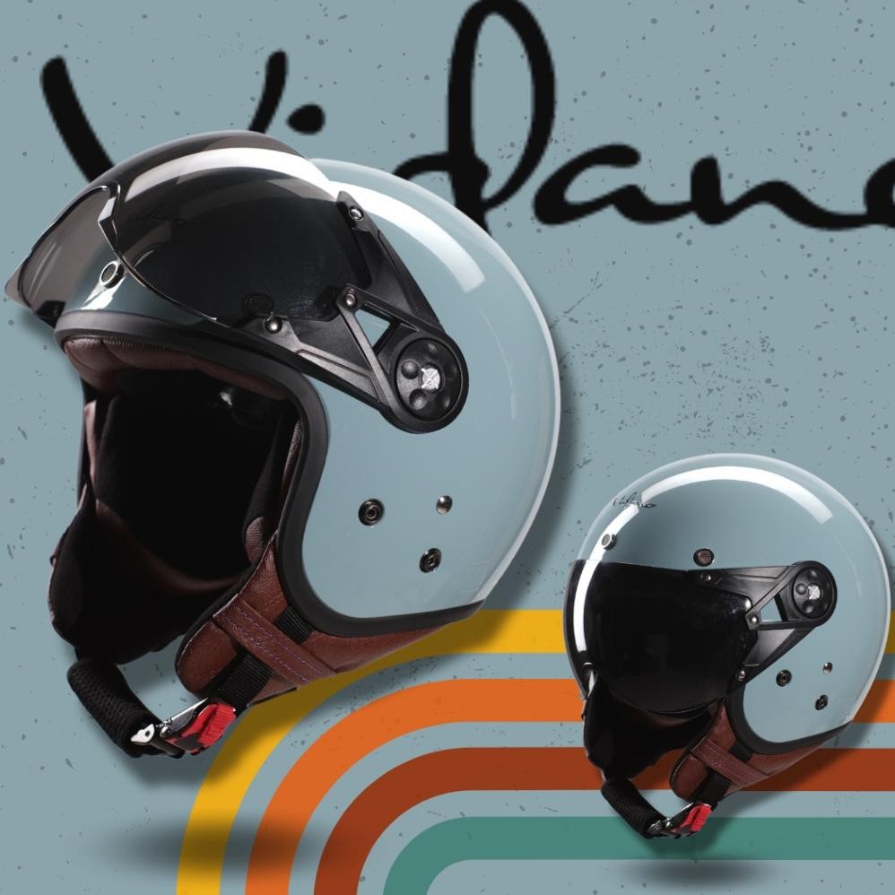 Terlaris Helm Dewasa Sni Retro Bogo Vidano Unisex Cewe Cowo Perempuan Wanita Hijab + Kaca Pilot