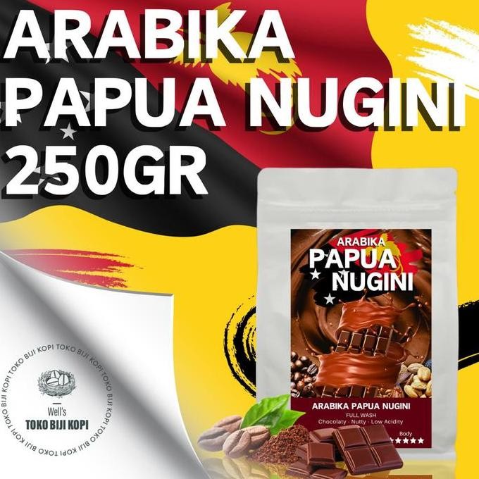 

READY KOPI ARABIKA PAPUA NUGINI FULL WASH 250GR | ROASTED BEAN PREMIUM QUALITY