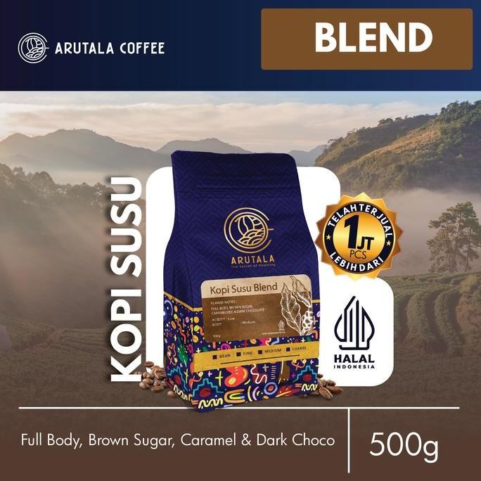 

READY KOPI SUSU BLEND ARUTALA 500GR | RACIKAN KOPI SUSU KEKINIAN SIAP SEDUH