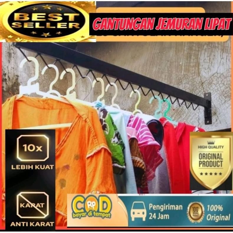 Jemuran Baju dinding Lipat Jemuran Lipat Portable Praktis Jemuran Baju Bahan Besi