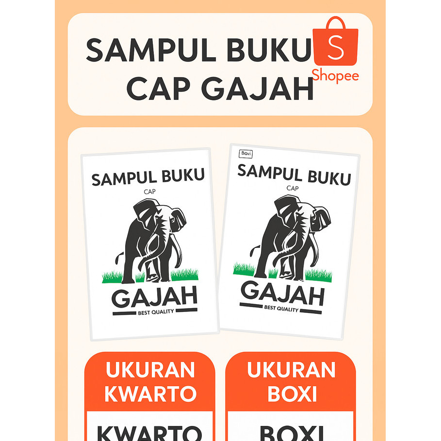 

Sampul Buku Plastik Sekolah Anak Gajah Kwarto Boxi Per pak isi 20