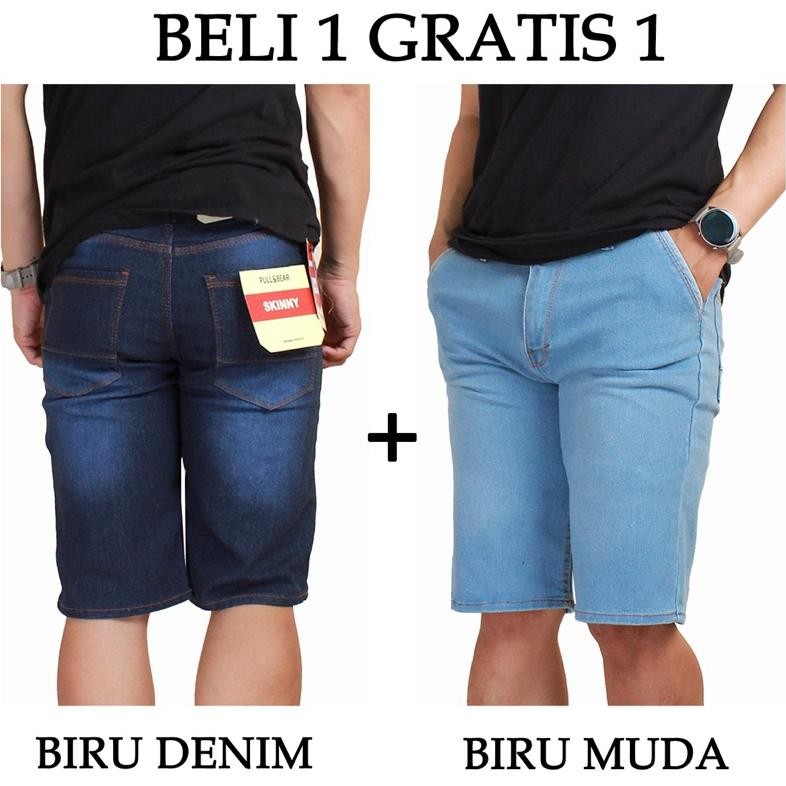 New - (BELI 1 GRATIS 1) Celana Jeans Pendek Pria 2023 TERBARU DI TOKO SHARAHCOLLECTION