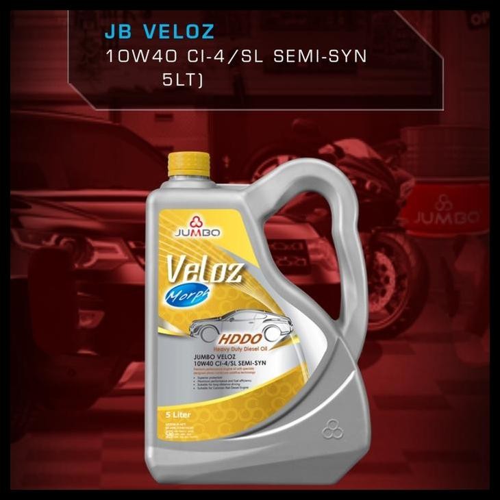 TERMURAH OLI JUMBO VELOZ DIESEL HDDO 10W40/10W-40 API CI4/SL SEMI SYN (5L/5 L) 