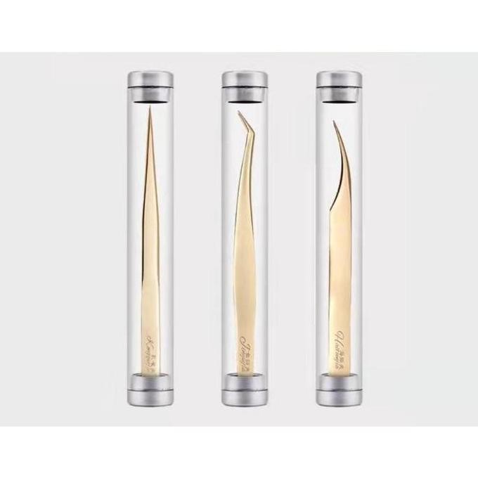 Hemola Pinset Gold Pinset Eyelash Extension Good Quality Steel