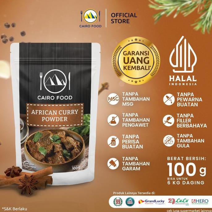 

Original Cairo Food Bumbu African Curry Powder 100g - Bumbu Kari Afrika Premium