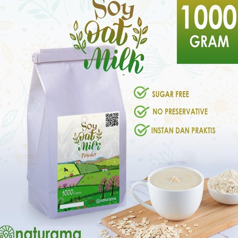 

Naturama Soya Oat Milk Powder 1 Gram Bubuk Susu Kedelai Oat Organik