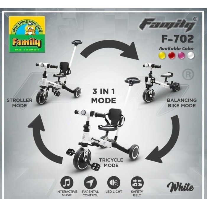 Balance Push Bike Family F 702 F-702 F702 Sepeda Keseimbangan Anak Original Dan Terpercaya