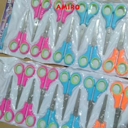 

(1renceng=12pcs) Gunting kertas renceng warna scissors kain harga murah kuat stainless tajam RB2