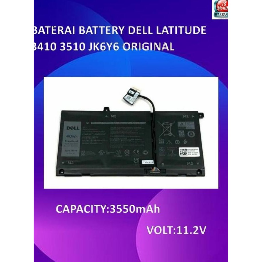 Termurah Baterai Battery Dell Latitude 3410 3510 Jk6Y6 Original