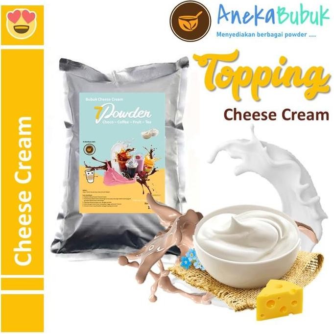 

Original Bubuk Cheese Cream Topping Halal 1kg - Cheese Tea Foam Powder Serbaguna