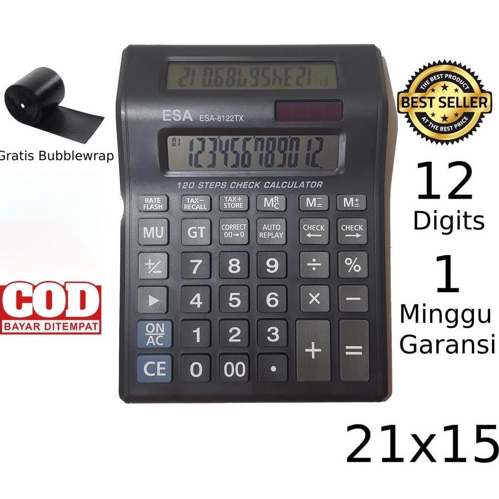 

Kalkulator Digital LED 2 Layar 12 Digit ESA - Kalkulator Check / Calculator Dagang Besar / Kakulator RB2