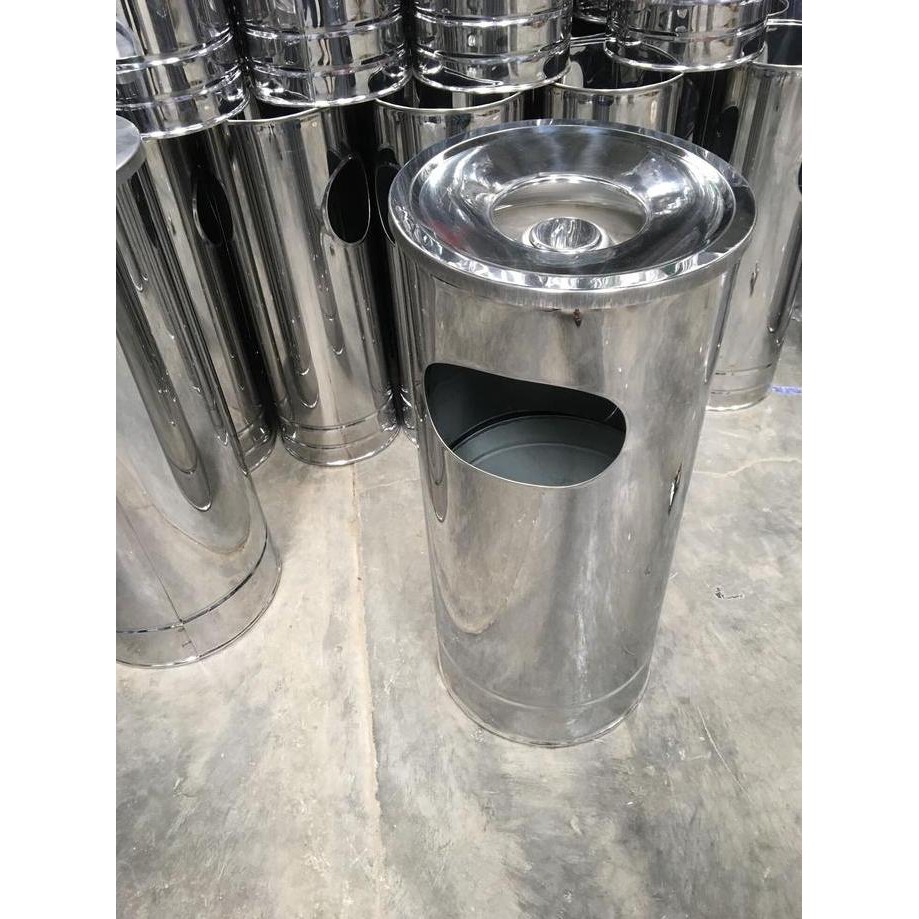 Tempat Sampah Stainless Steel  Asbak Besar Murah