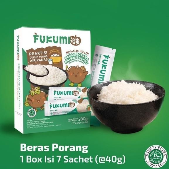 

Fukumi Beras Porang Box 280gr | Instant Konjac Rice - Mudah & Praktis Nugi