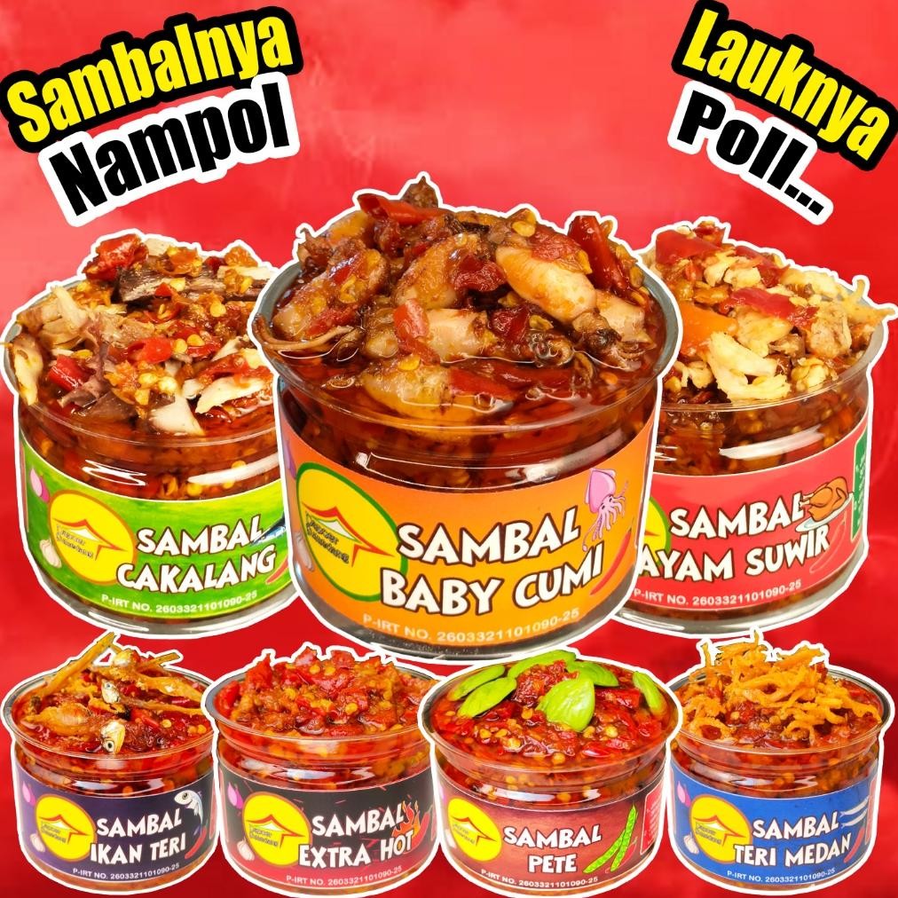 

SAMBAL BABY CUMI/SAMBEL CAKALANG/AYAM SUWIR/PETE/TERI MEDAN/EXTRA HOT/by DAPOER SUMEDANG Nugi