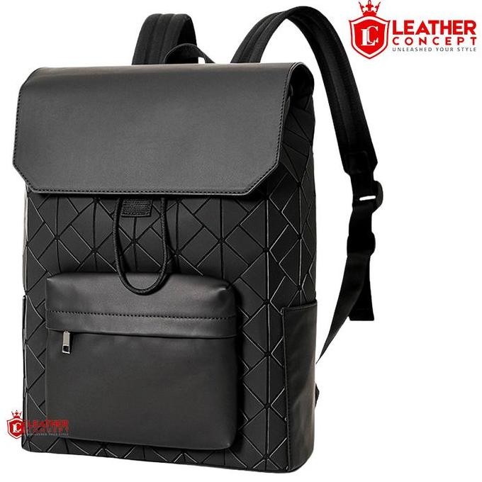 [ SKULOLS ] Leather Concept VINCENT Tas Ransel Kulit Pria Tas Kulit Cowok BackPack Kulit Pria hitam 
