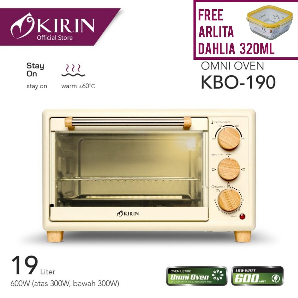 Oven Listrik Kirin KBO 190 LW 300 Watt Oven Kirin KBO 19LW Oven Low Watt Toaster Oven KBO190 WH Nugi