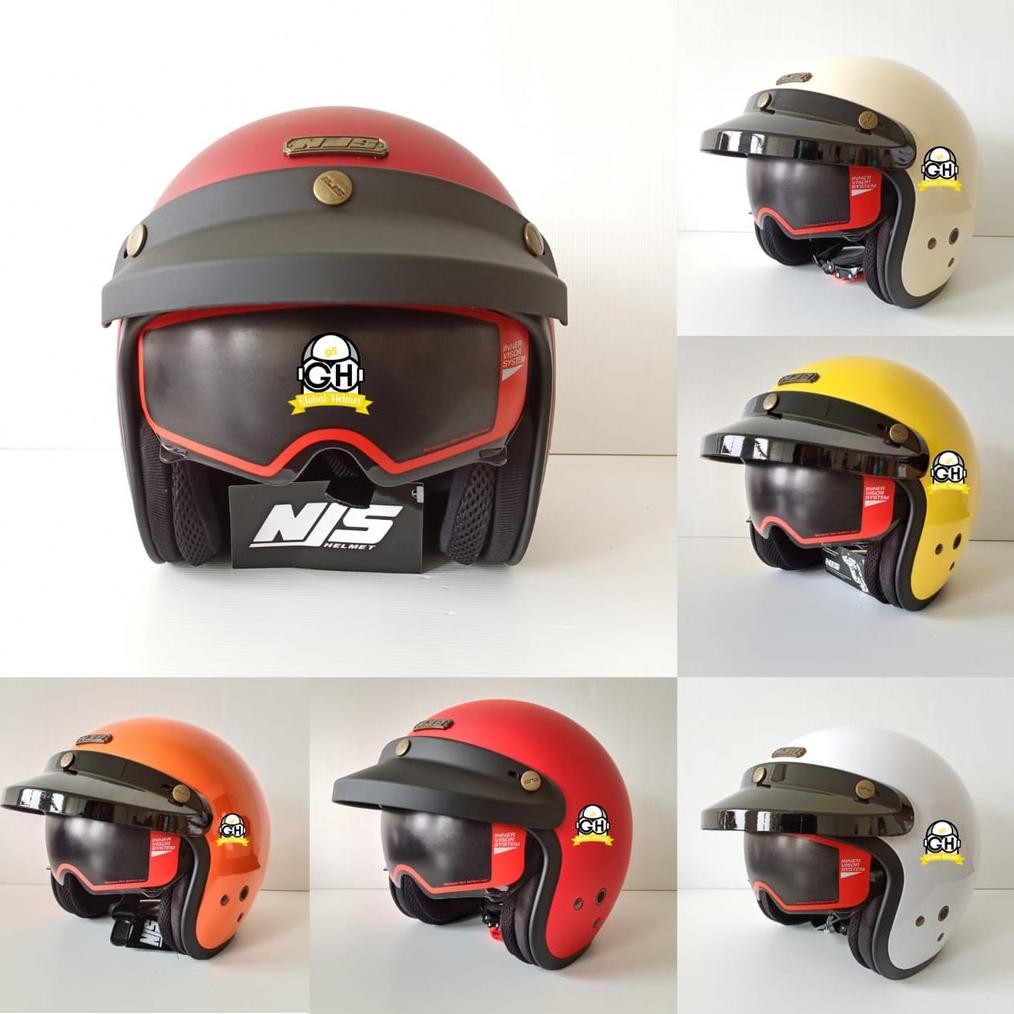 Terlaris Njs Nx-2 Solid Helm Retro Helm Njs Nx2 Retro Bogo