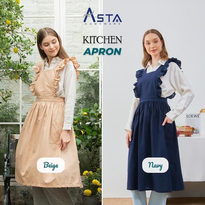 Asta Celemek Masak/ Apron Ruffle Linen/ Kitchen Apron / Apron Korea