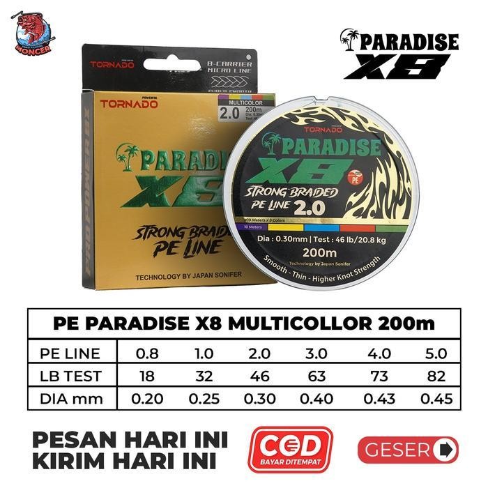 Senar Pe Paradise X8 200M 300M Senar Mancing Laut Pancing Senar Untuk Joran Reel Senar Kuat Mancing 