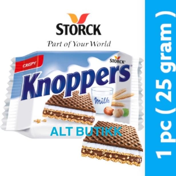 

READY STOCK STORCK KNOPPERS 25 GRAM SINGLE PACK | CRISPY MILK HAZELNUT WAFER