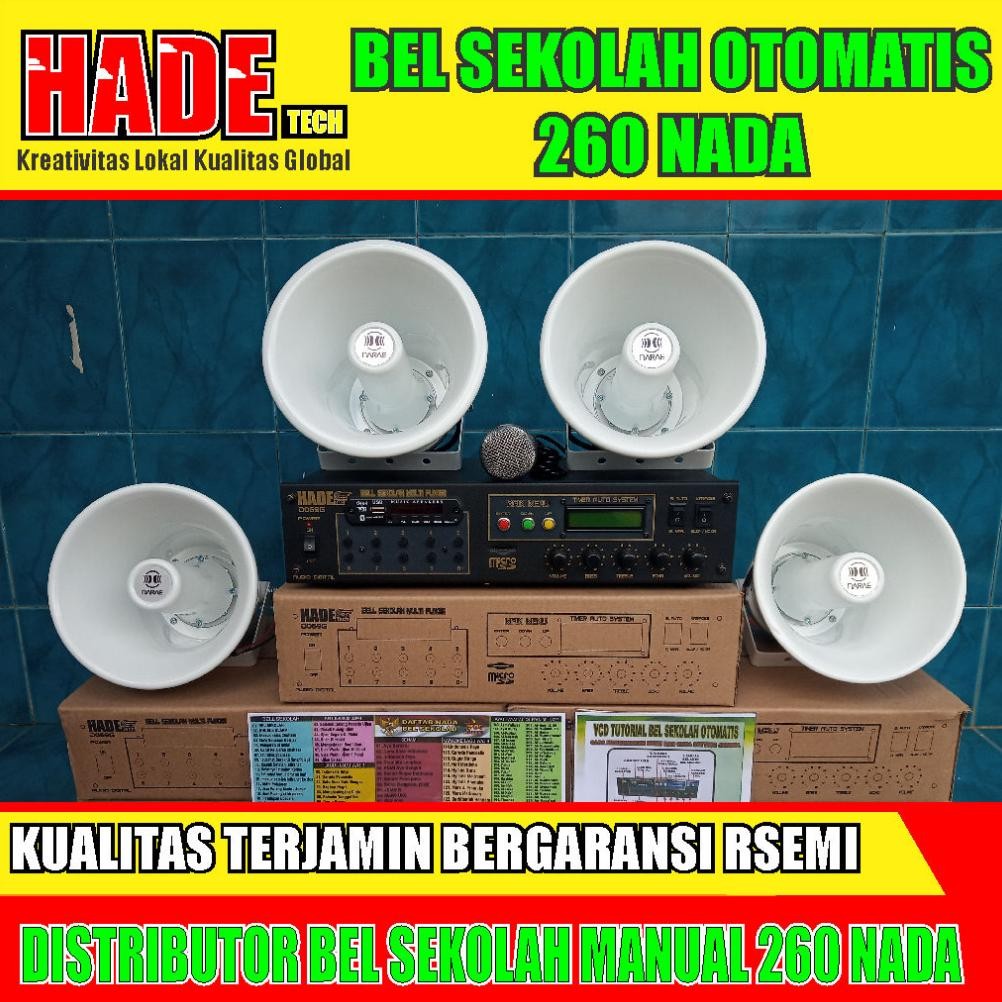 BEL SEKOLAH OTOMATIS DAN MANUAL 4 HORN LENGKAP Nugi
