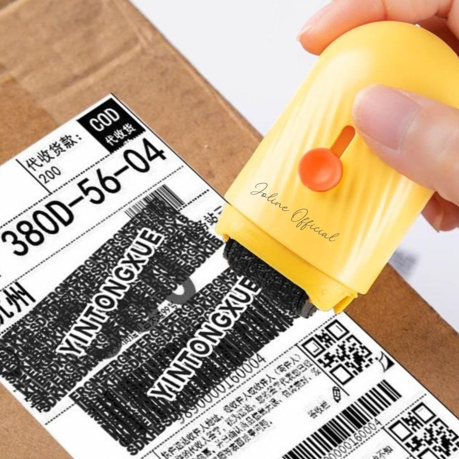 

STAMP ROLLER CUTTER 2 in 1 STEMPEL PENUTUP PELINDUNG IDENTITAS DIRI RESI PAKET REFILL TINTA RB3