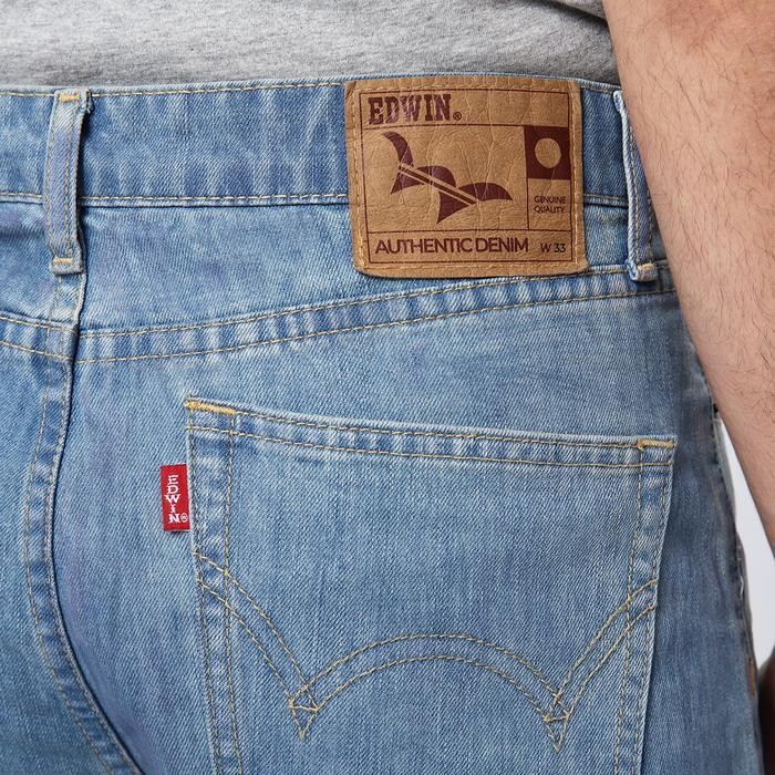 Oks Edwin Jeans - 801 Reguler Fit Straight Slub Jeans Vintage Indigo - Celana Panjang Denim Pria Wai