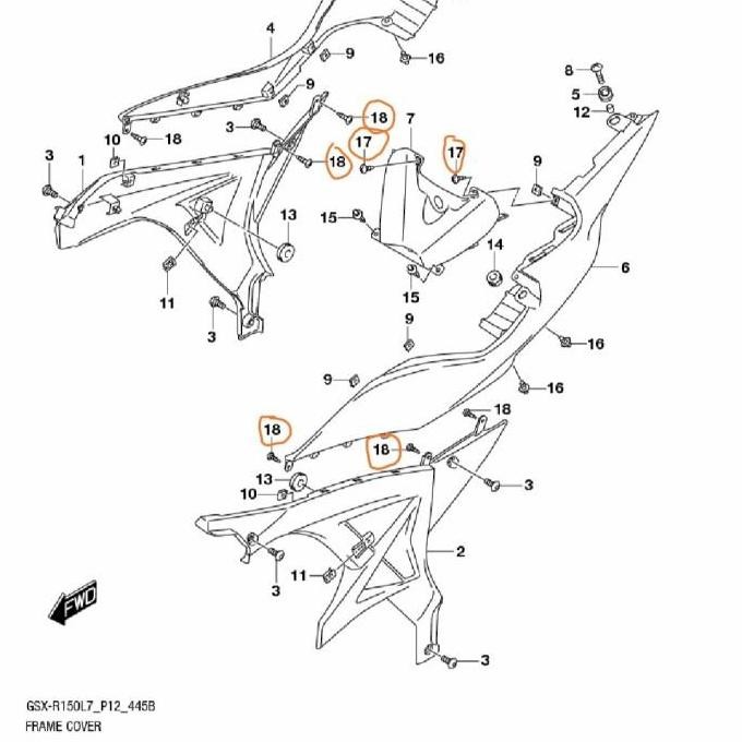 baut cover body suzuki gsx r150 satria fu injeksi original sgp TERBARU