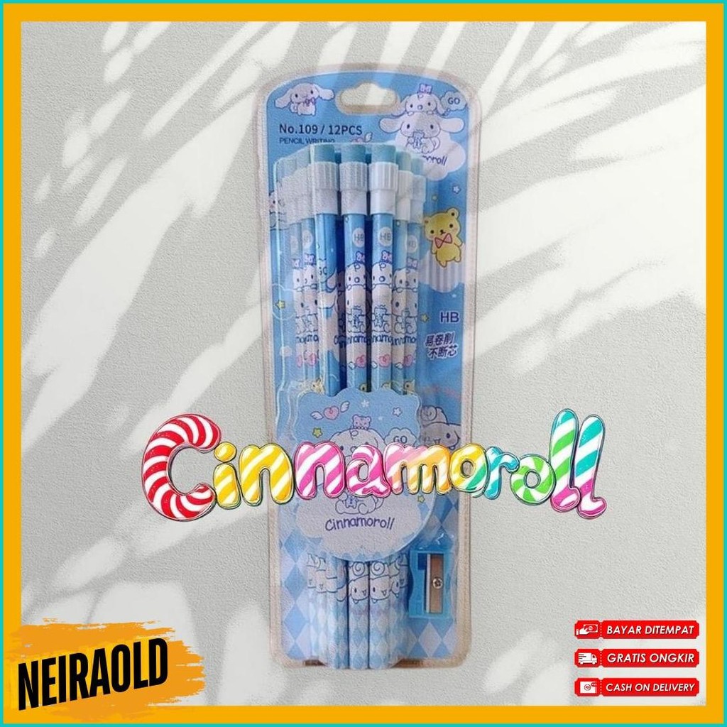 

12 Pcs Pensil Kartun Jepang / Pensil Anak Sekolah Lucu Extra Rautan Dan Tip Penghapus Flash Sale! Diskon Hingga 70%