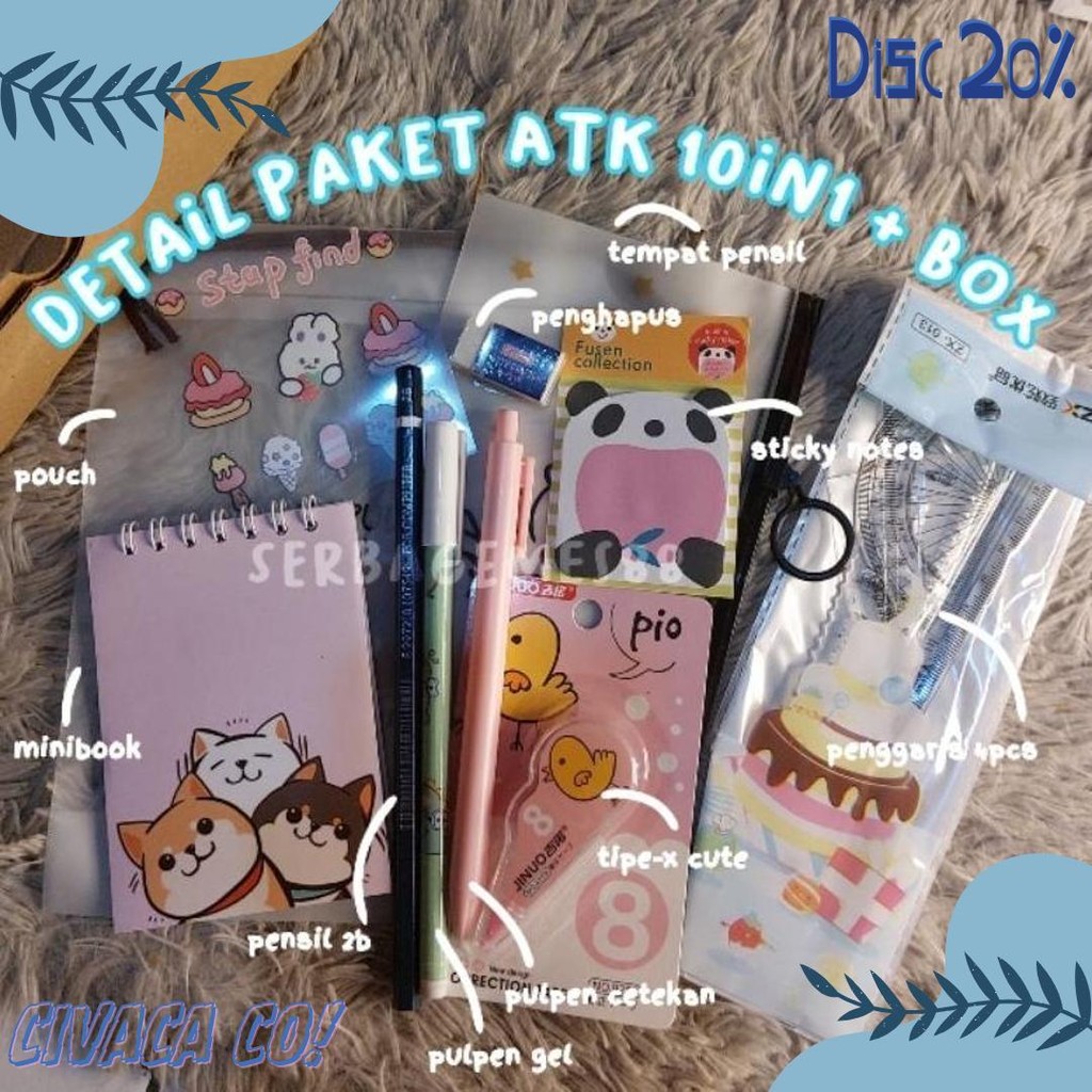 

Serbagemes88 - Set Alat Tulis 10 In 1 Lengkap / Stationery Untuk Hadiah / Hampers Kado Gift Untuk Lebaran / Hampers Wisuda Dan Ulang Tahun / Alat Tulis Paket / Alat Tulis Murah / Paket Anak Unik Dan Bermanfaat / Box Kado Perempuan Laki Laki / Buku Tulis