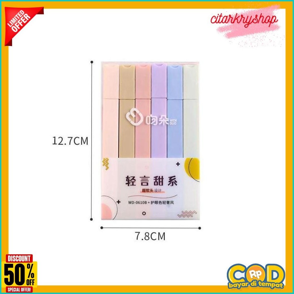 

Stabilo Penyorot Warna Pastel 6 Warna Cepat Kering Diskon