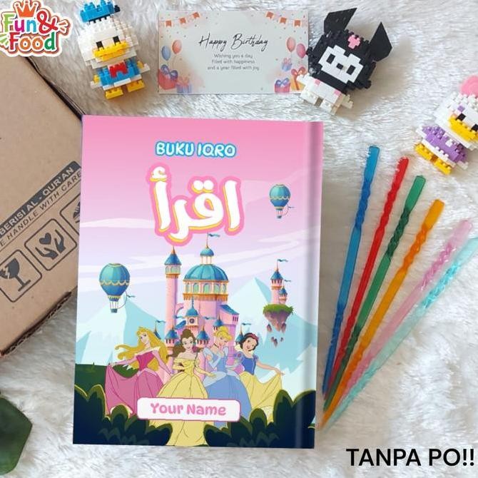 Buku IQRO 1 - 6 Gratis Custom Nama Dan Foto Hardcover Berwarna (FF)