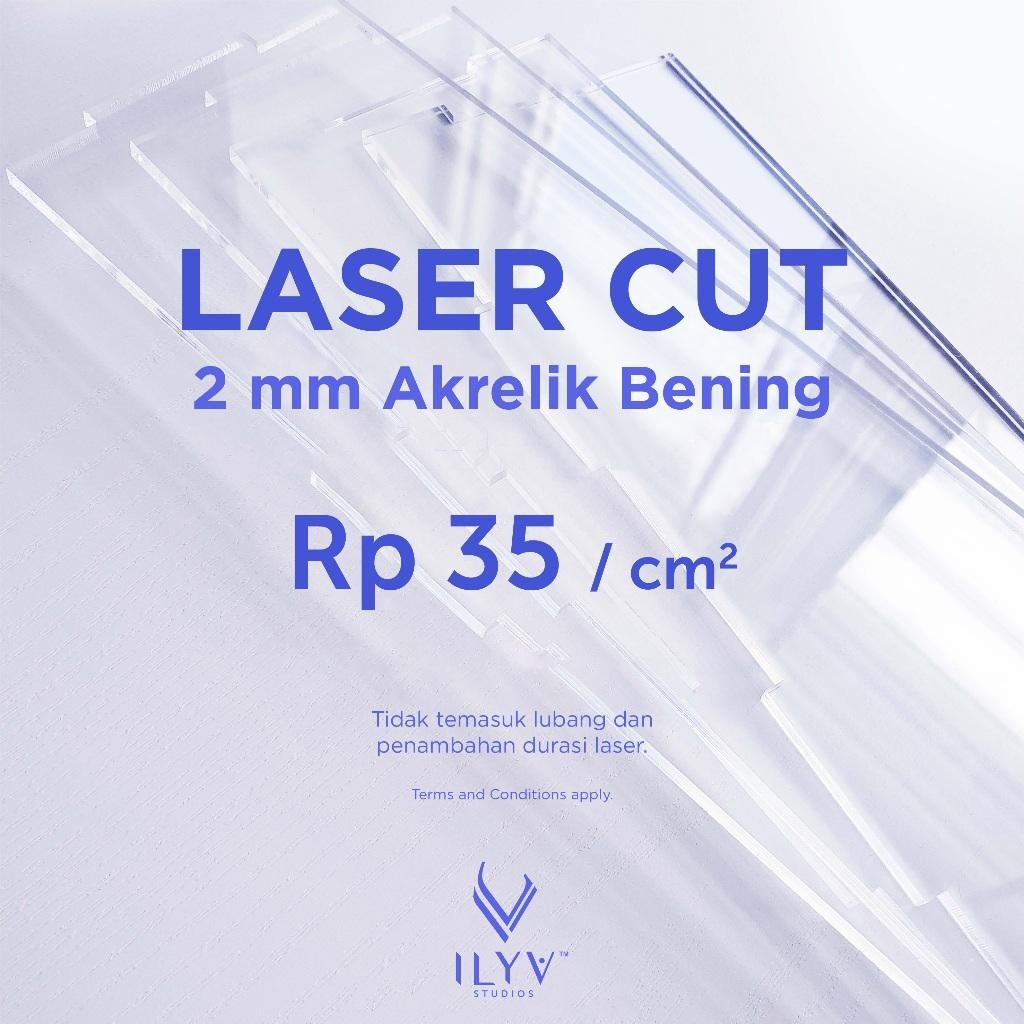 

Bis Akrilik Tebal 2 Mm Potong Laser Custom / Acrylic Custom Laser Cutting - Bening