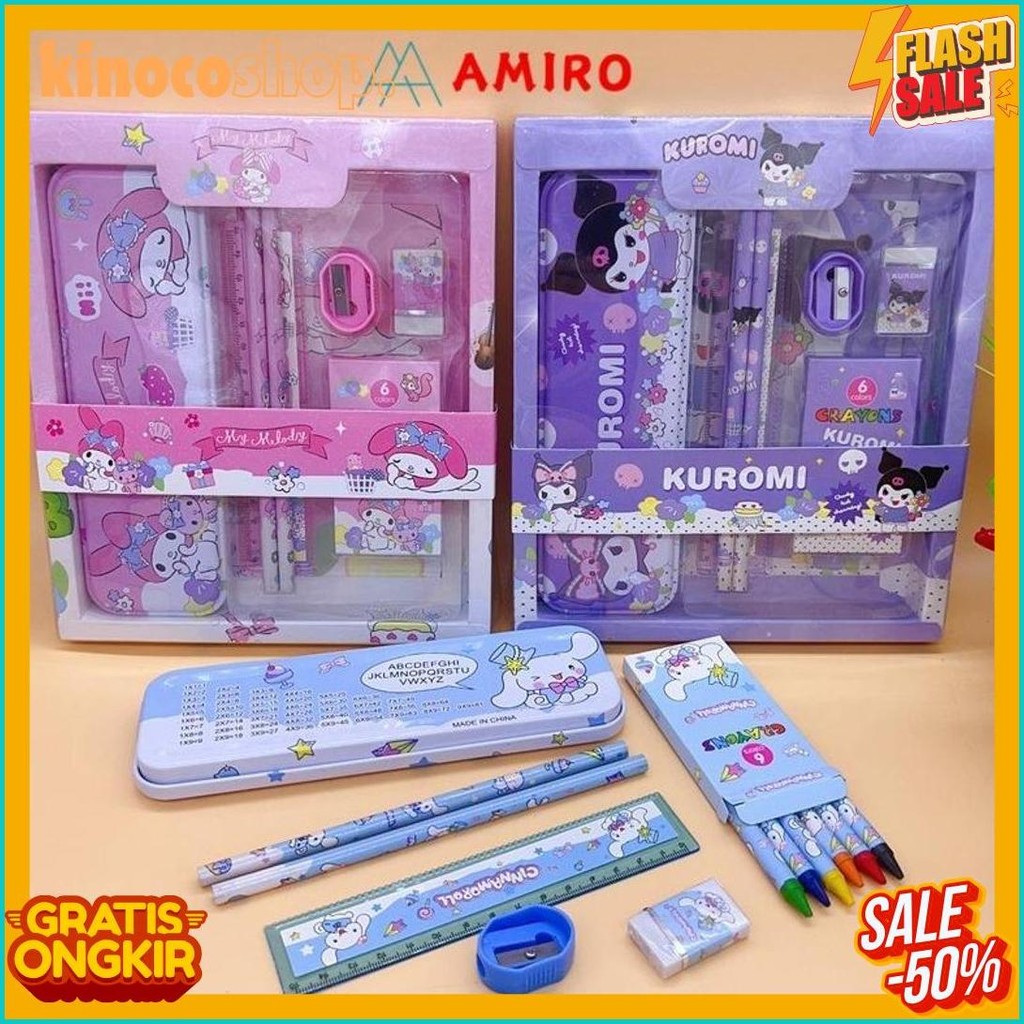 

(7 In 1) Study Set Kotak Pensil Anak Set 7 In 1 Stationery Untuk Hadiah Anak Sekolah / Alat Tulis Set Kotak Pensil Karakter Murah Lucu Flash Sale! Diskon Hingga 70%