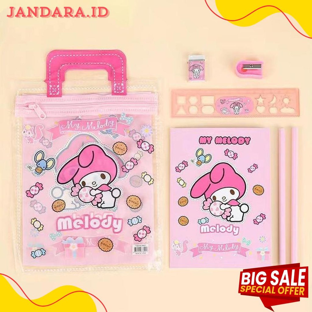 

Alat Tulis Satu Set 6 In 1 Set/ Stationary Sekolah Karakter Kartun Murah Lucu Pouch Hadiah Anak Diskon