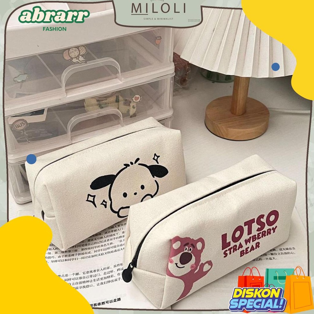 

[Miloli] Kotak Pensil L0Ts0 Poch4Cc0 Canvas Pencil Bag Tempat Pensil Resleting Stationery - F0241 Diskon Setengah Harga