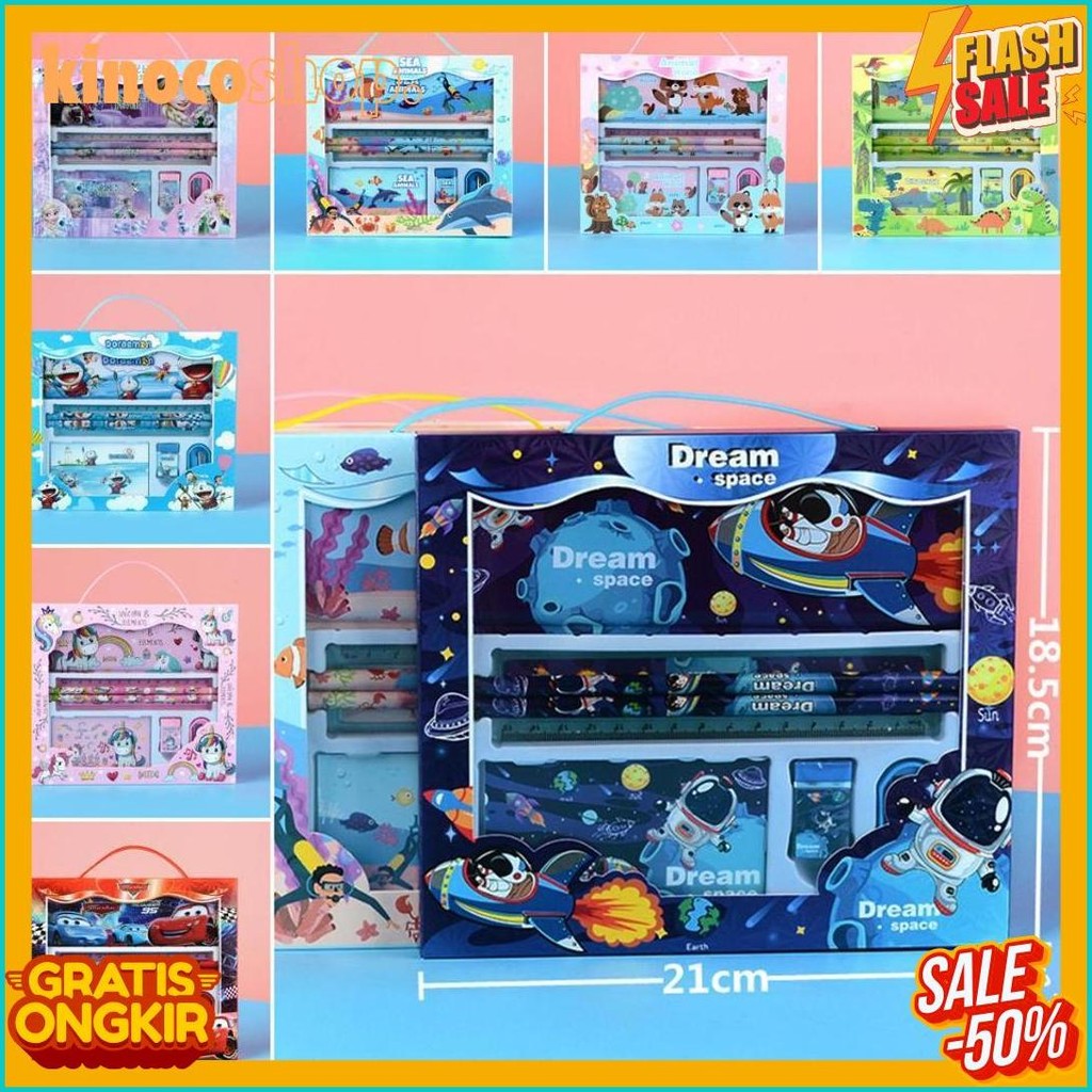 

Set Atk Gift Box Kids Anak Animal Bear Ocean Bunny Rabbit Car Spiderman Doraemon Penggaris Penghapus Rautan / 1 Set Pencil P15 Flash Sale! Diskon Hingga 70%