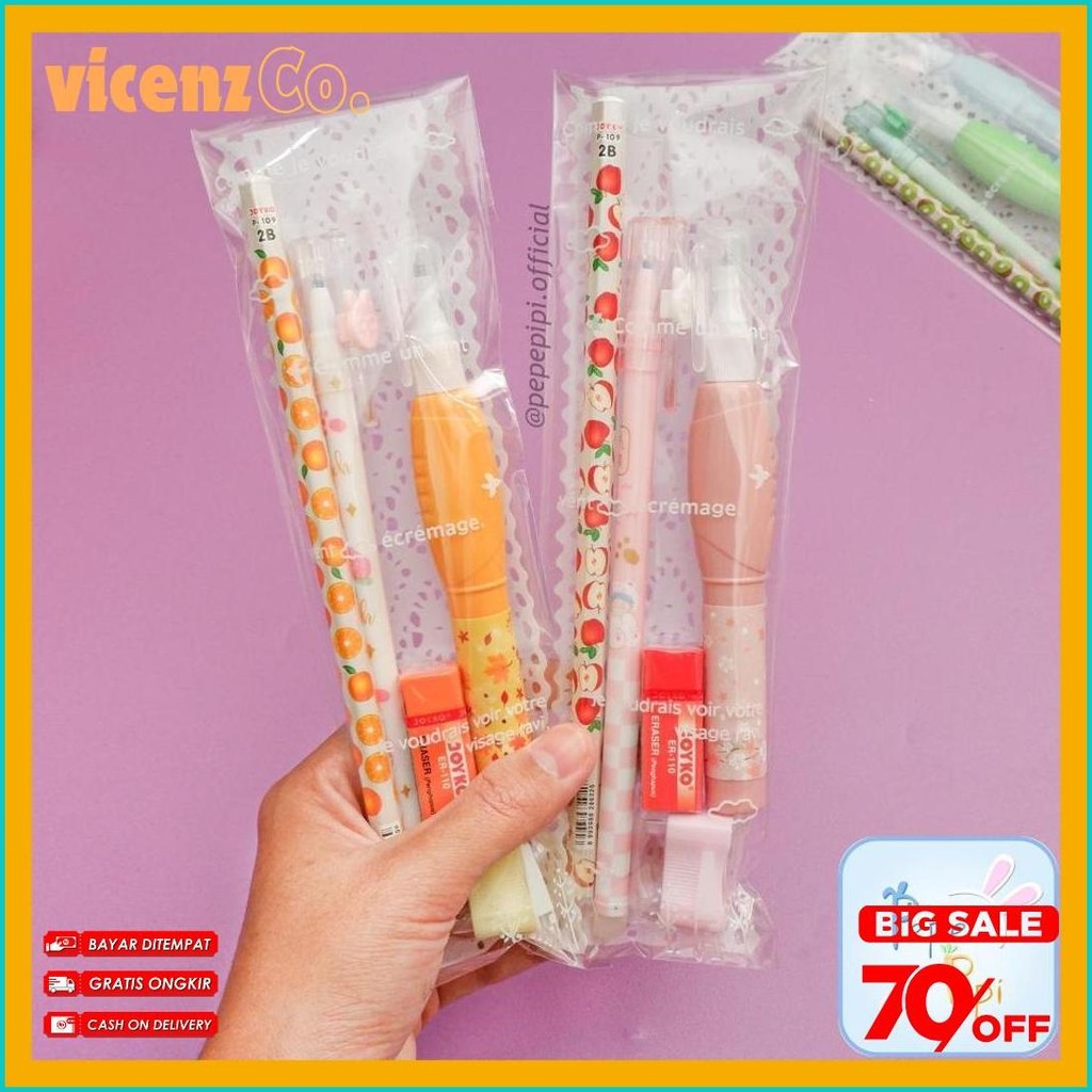 

Set Alat Tulis Mini Versi 1 Paket Ulang Tahun Pulpen Pensil Penghapus Rautan Tip-X Terlaris! Produk Ini Banyak Dicari