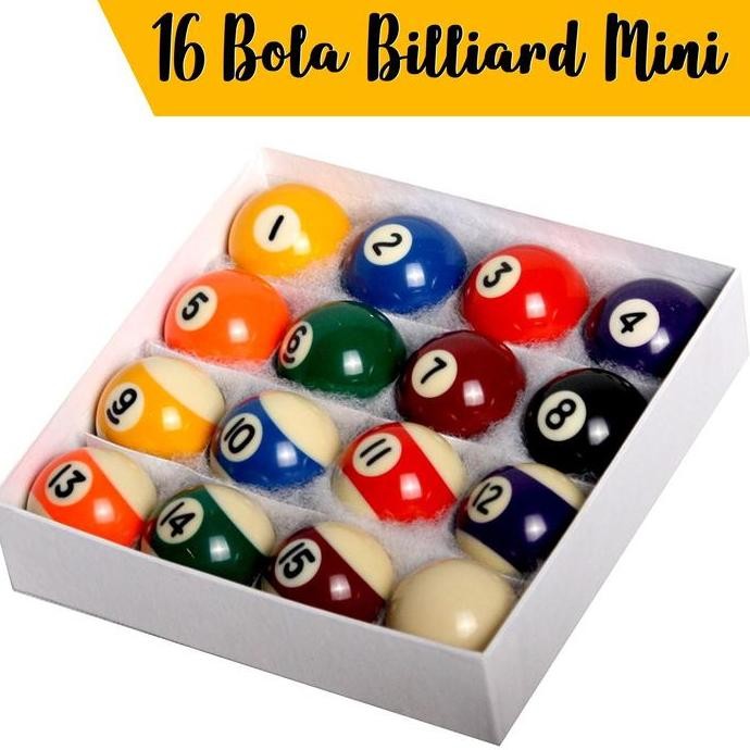 16 Bola Billiard Mini / Mini Billiard Ball / Bola Bilyar Ukuran Mini