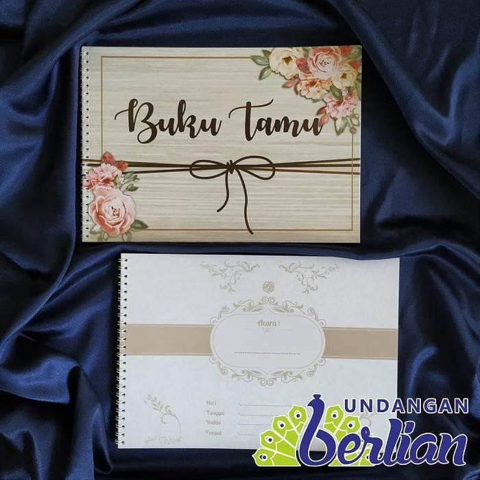 

Bis Buku Tamu Pernikahan Murah Motif Bunga Urat Kayu / Jilid Ring (Spiral)
