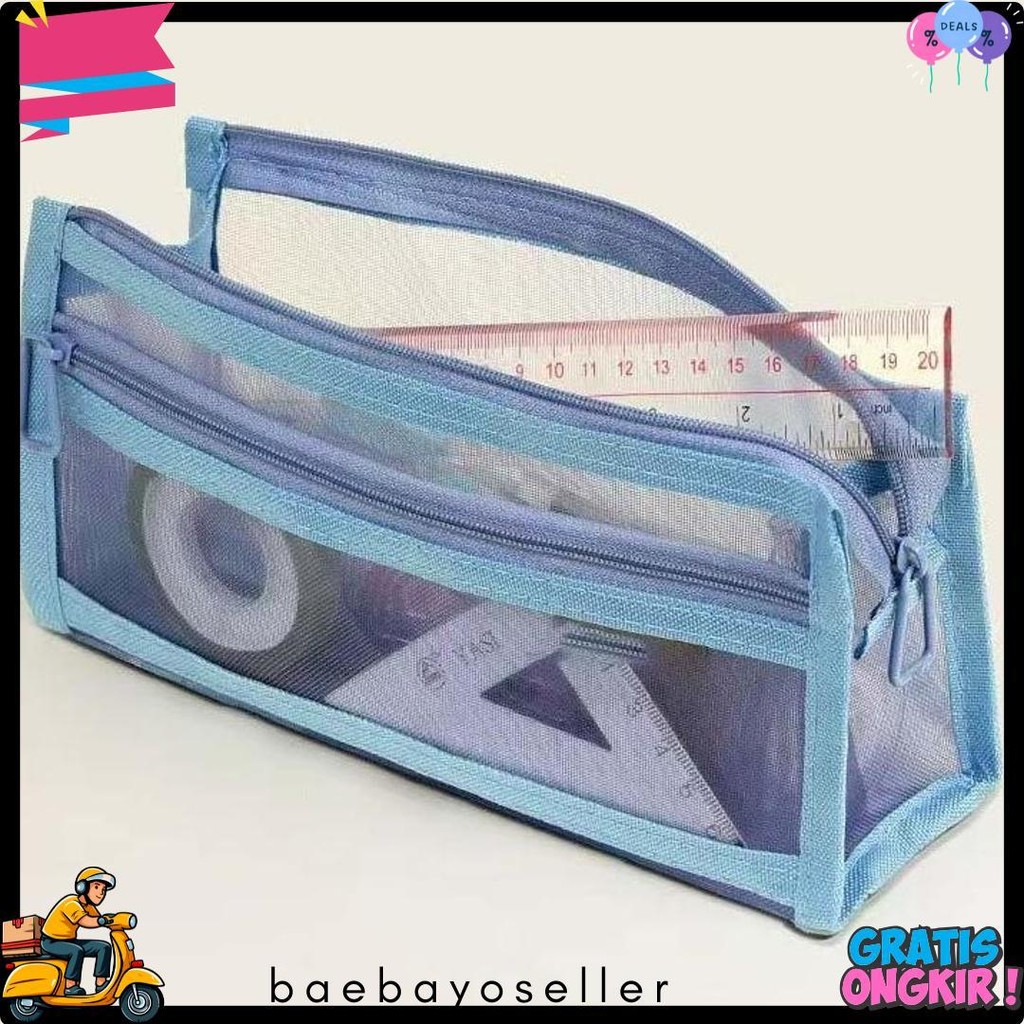 

Kotak Pensil Grid Transparan Kotak Pensil Segitiga Kotak Pensil Siswa Kotak Pensil Warna Tiga Dimensi Dua Lapisan Kapasitas Besar Diskon