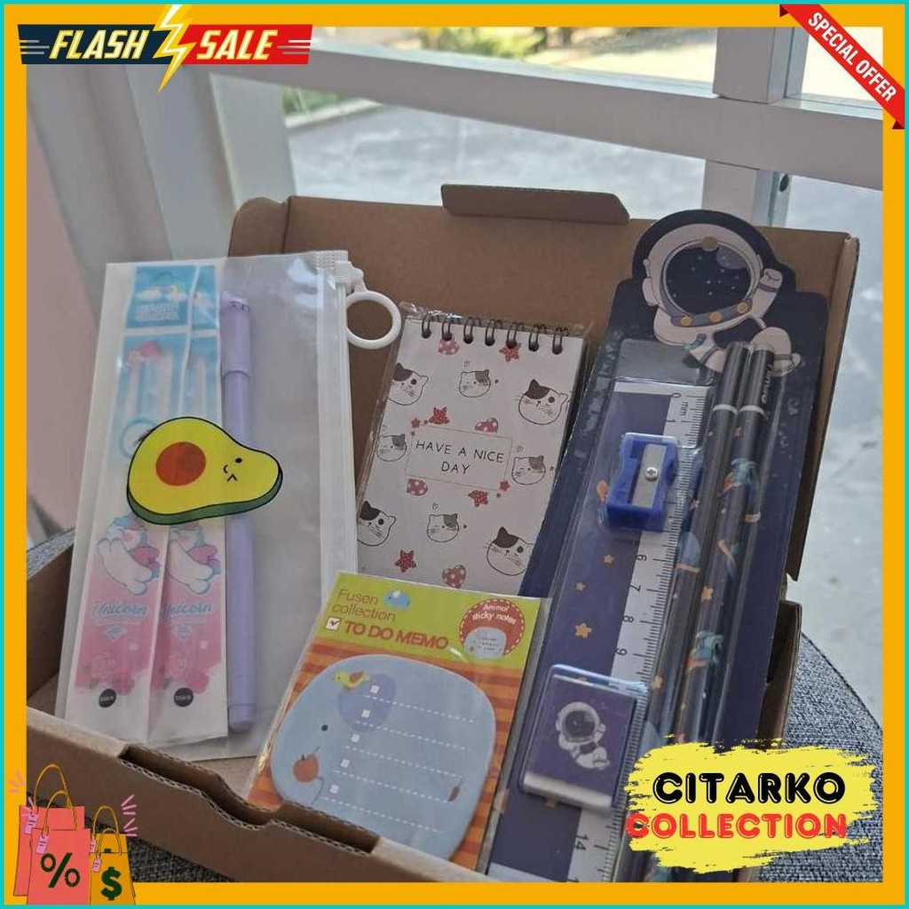 

Set Alat Tulis 11In1 Lengkap / Hadiah Hampers Kado Gift Sekolah / Gift Box Cute Ulang Tahun Terlengkap Dan Termurah