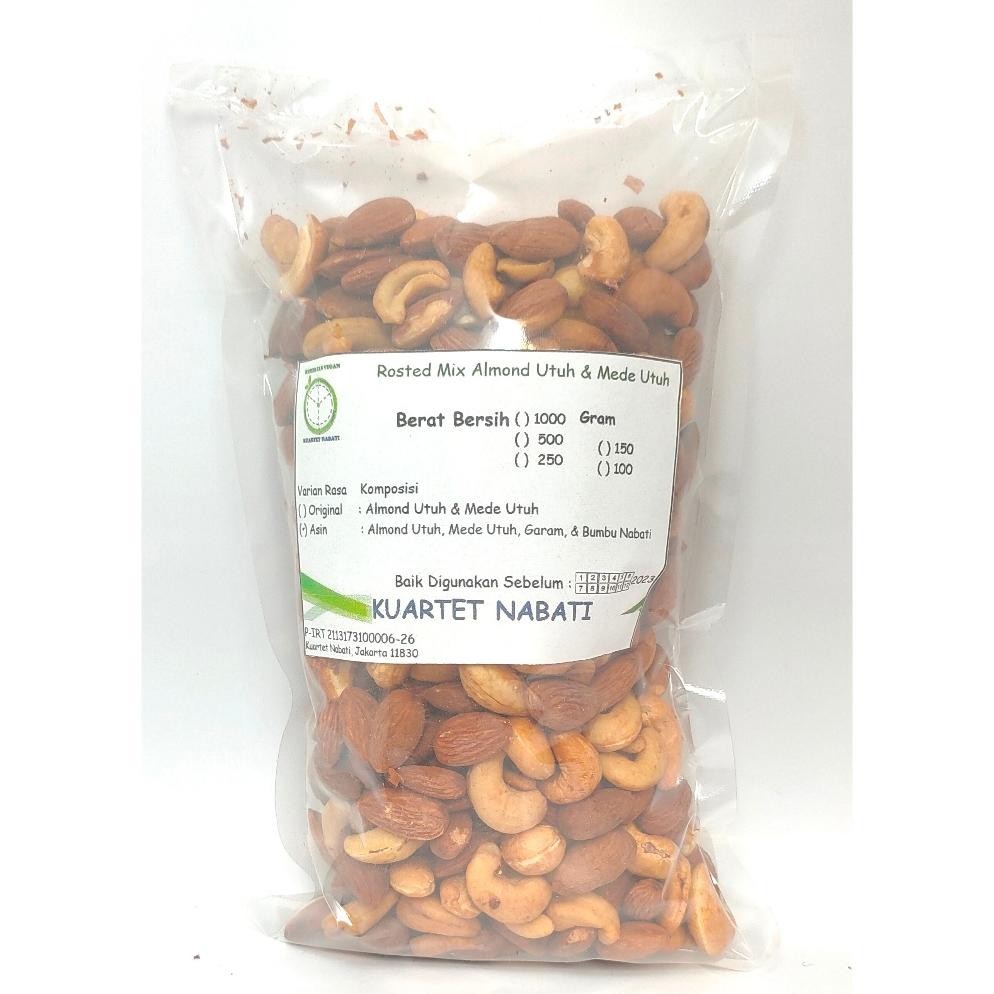 

1000gr Mix Roasted Almond Utuh dan Mede Cashew Utuh Varian Rasa Original Kacang Snacks Nut Cemilan