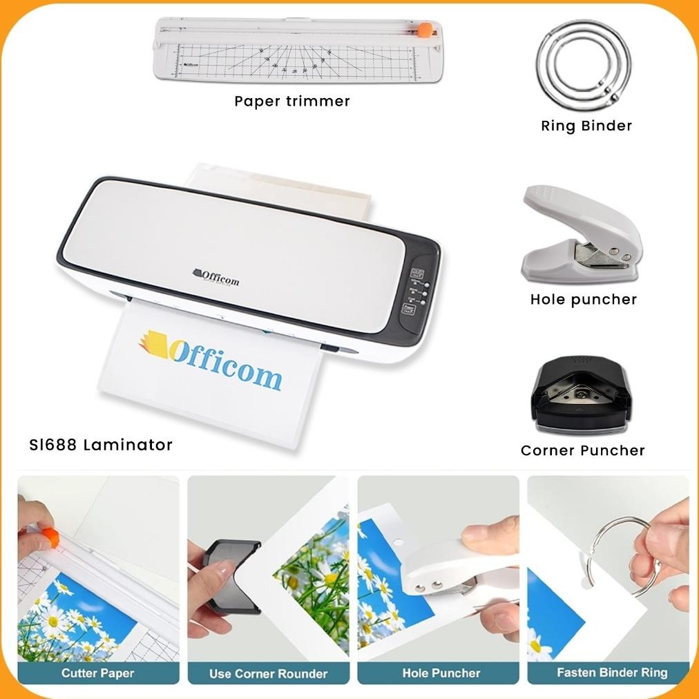 Terlaris Quaff Sl688Mesin Laminator Panas Dingin 2 In 1 - 6 Fungsi Lengkap + Film Laminating Gratis 